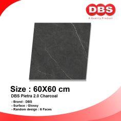 DBS GRANITE 60X60CM PIETRA 2.0 CHARCOAL BOX/1.44M2